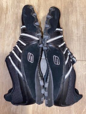 Skechers Black and Gray Slip-On Biker Sneakers!  Size 8 1/2